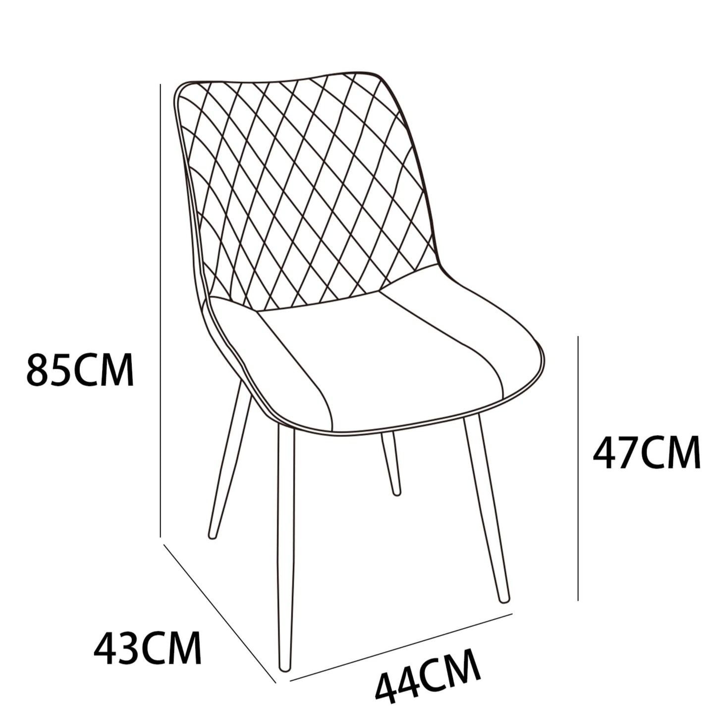 mcc direct Set of 2 Dining Chairs-Elle
