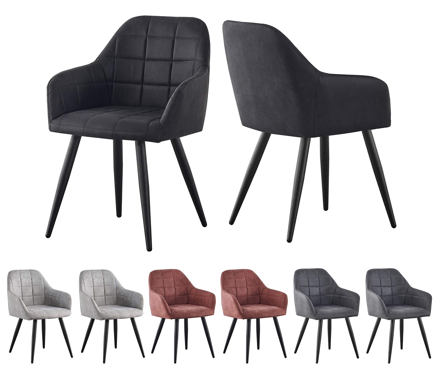 mcc direct 2x Faux Matte Suede Leather Dining Chairs Accent Chairs home & restaurants Adrian