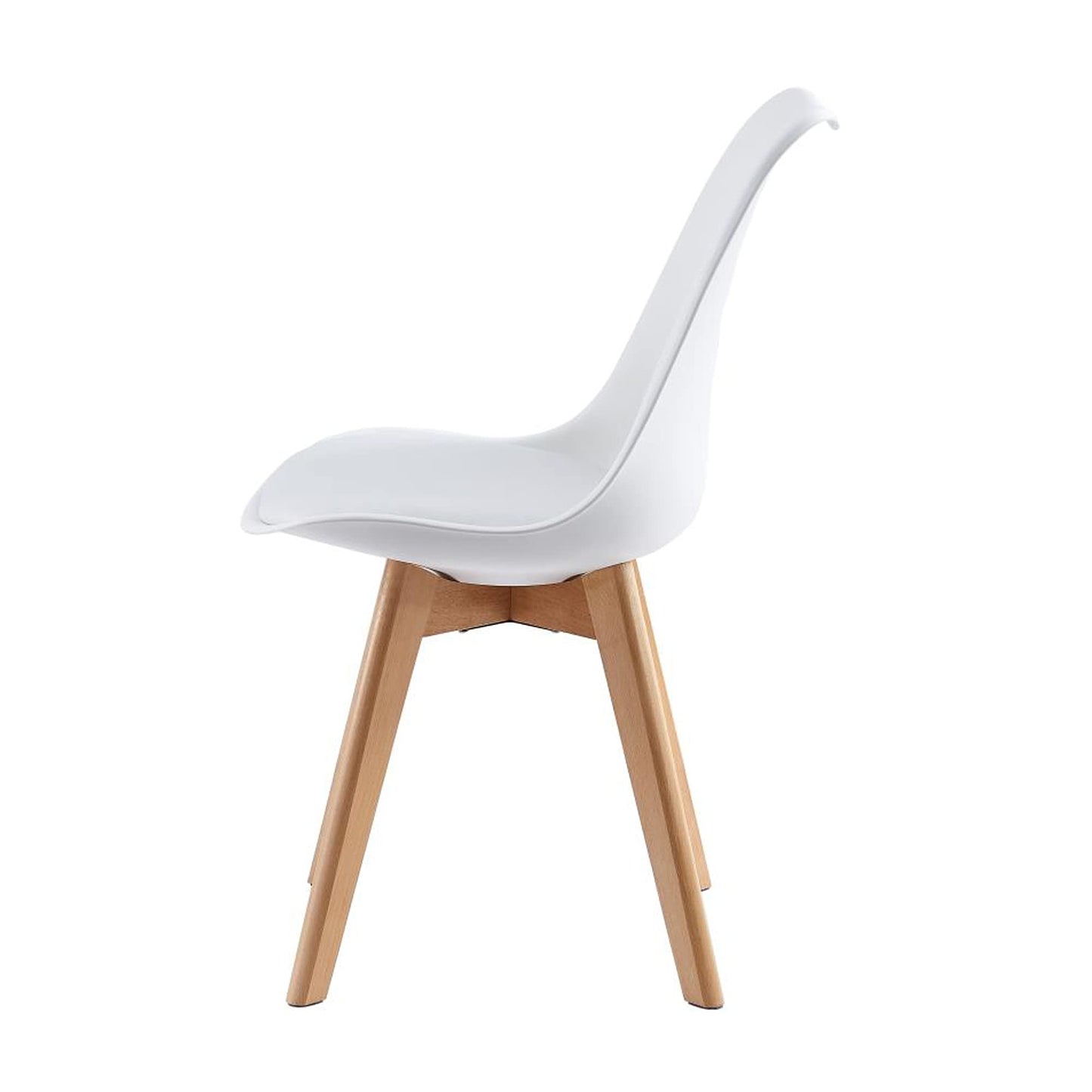 mcc direct Dining Chairs Wooden Legs Soft Cushion Pad Stylish DELUXE Retro Lounge Dining Office EVA