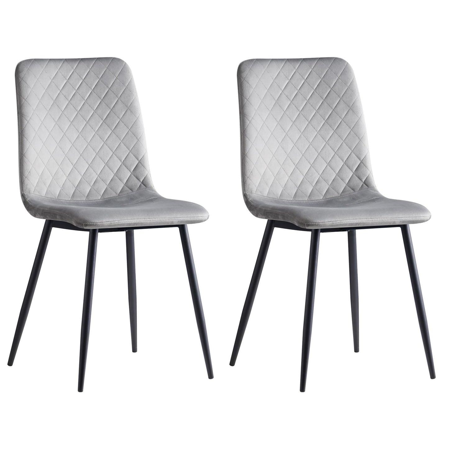 mcc direct Set of 4 Designer Velvet Fabric Dining Chairs Metal Legs Lexi Chairs