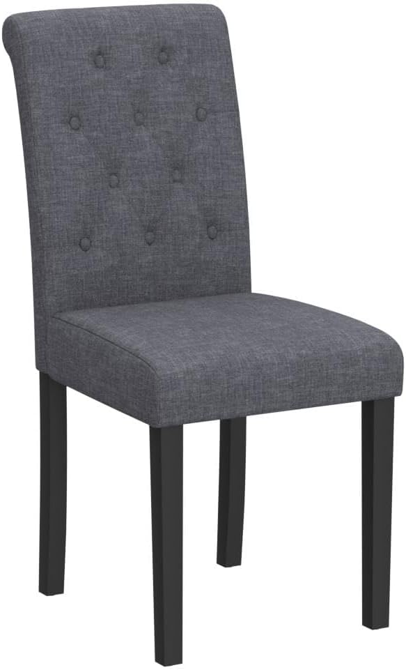 mcc direct Set of 2 Lined Fabric Dining Chairs With Solid Wooden Legs