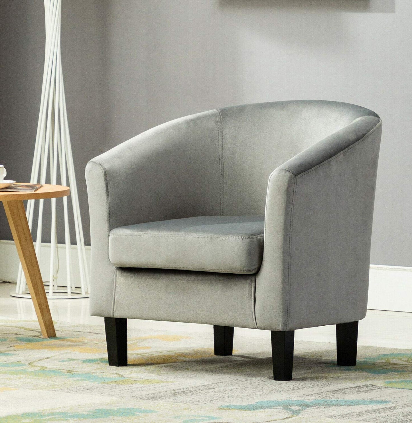 Home Velevt Fabric Tub Chair Armchair club Chair for Dining Living Room & Cafe