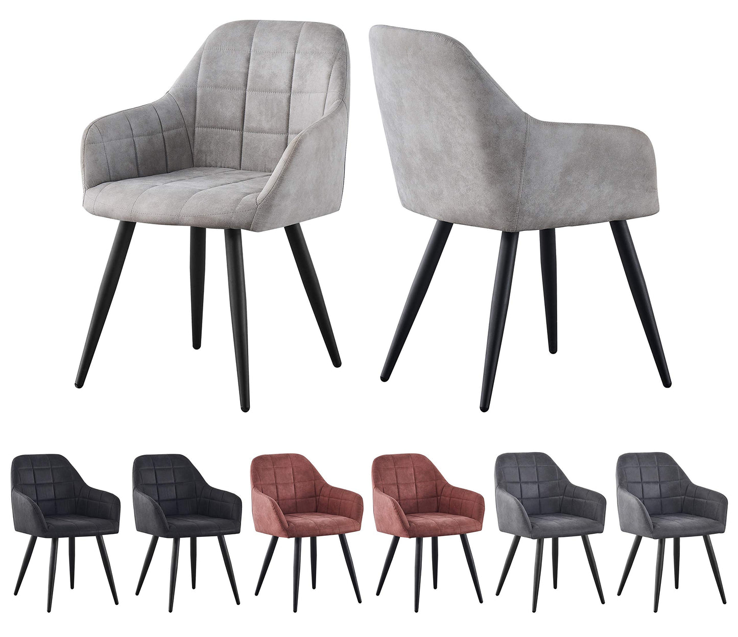 mcc direct 2x Faux Matte Suede Leather Dining Chairs Accent Chairs home & restaurants Adrian