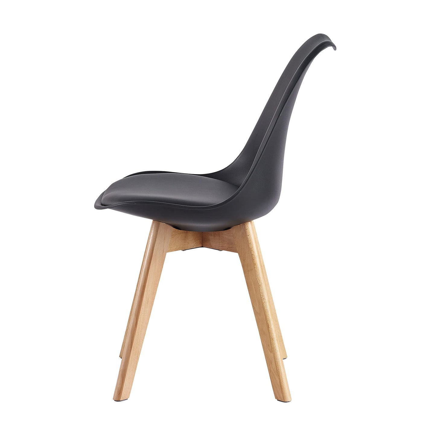 Set of 4 Dining Chairs Wooden Legs Soft Cushion Pad Stylish DELUXE Retro Lounge Dining Office EVA