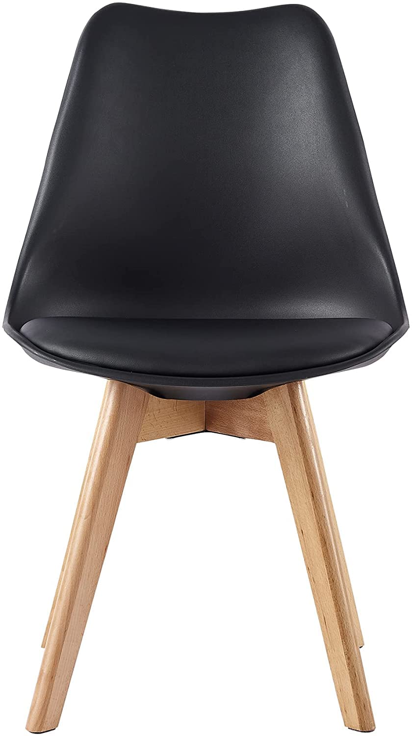 Set of 2 Dining Chairs Wooden Legs Soft Cushion Pad Stylish DELUXE Retro Lounge Dining Office EVA