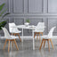 mcc direct Dining Chairs Wooden Legs Soft Cushion Pad Stylish DELUXE Retro Lounge Dining Office EVA