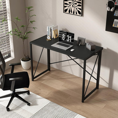 Folding Desk Workstation Foldable Computer Desk for Office Home Study Writing Table No Assembly Miami