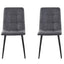 Set of 2 Faux Matte Suede Leather Dining Chairs With metal Legs home& restaurants henri