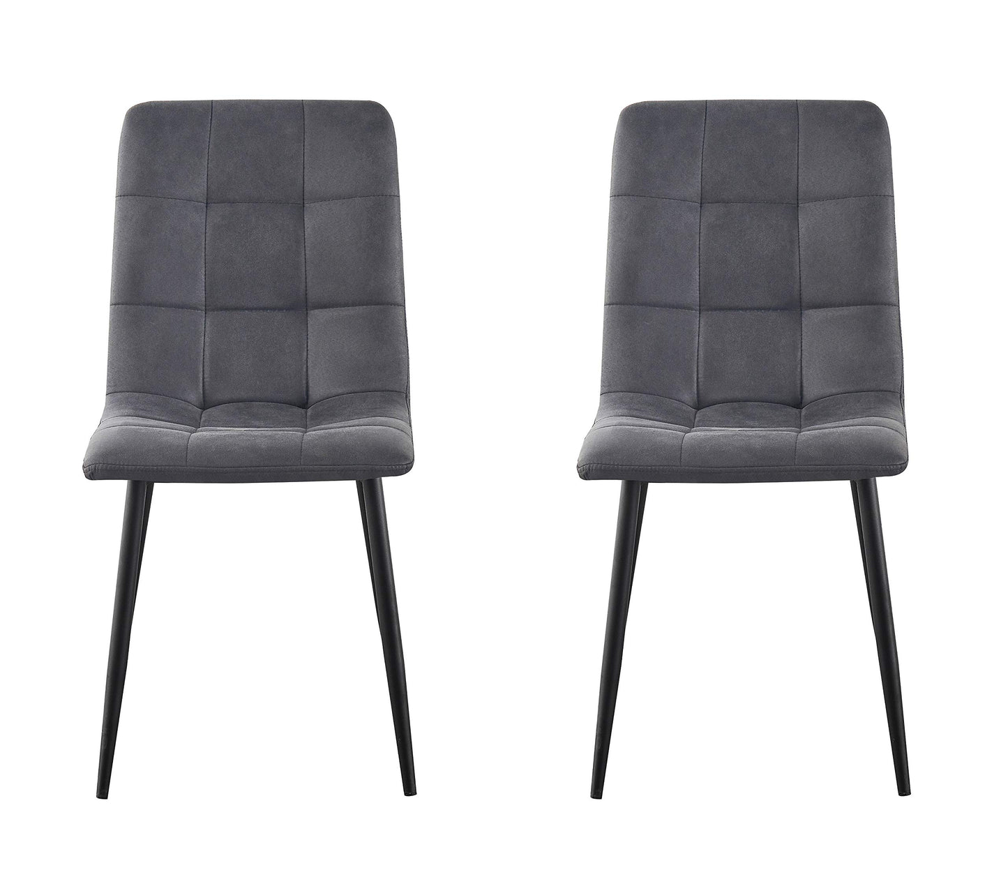 Set of 2 Faux Matte Suede Leather Dining Chairs With metal Legs home& restaurants henri