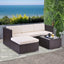 5pcs Rattan Garden Outdoor Furniture Patio Sofa Set with Glass Coffee Table Outdoor Cushions Rupert