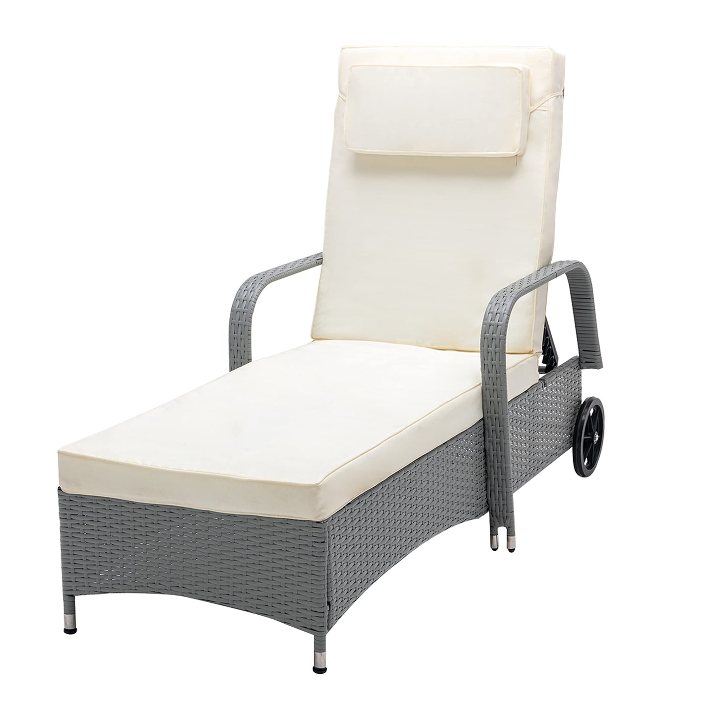 Rattan Sun Lounger Bed Recliner Outdoor Garden Chair