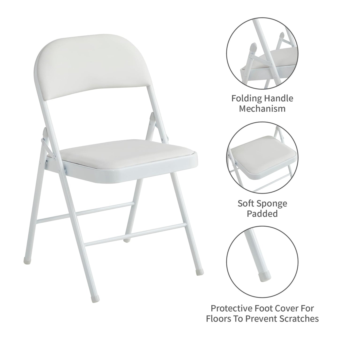 Folding Chairs Black White Blue Red Green Grey Beige