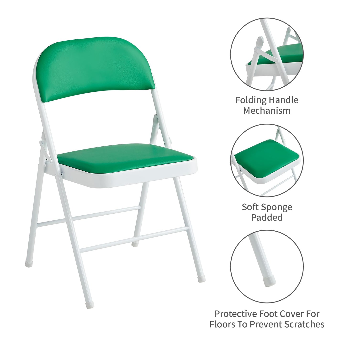 Folding Chairs Black White Blue Red Green Grey Beige