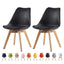 Set of 2 Dining Chairs Wooden Legs Soft Cushion Pad Stylish DELUXE Retro Lounge Dining Office EVA