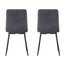 Set of 2 Faux Matte Suede Leather Dining Chairs With metal Legs home& restaurants henri
