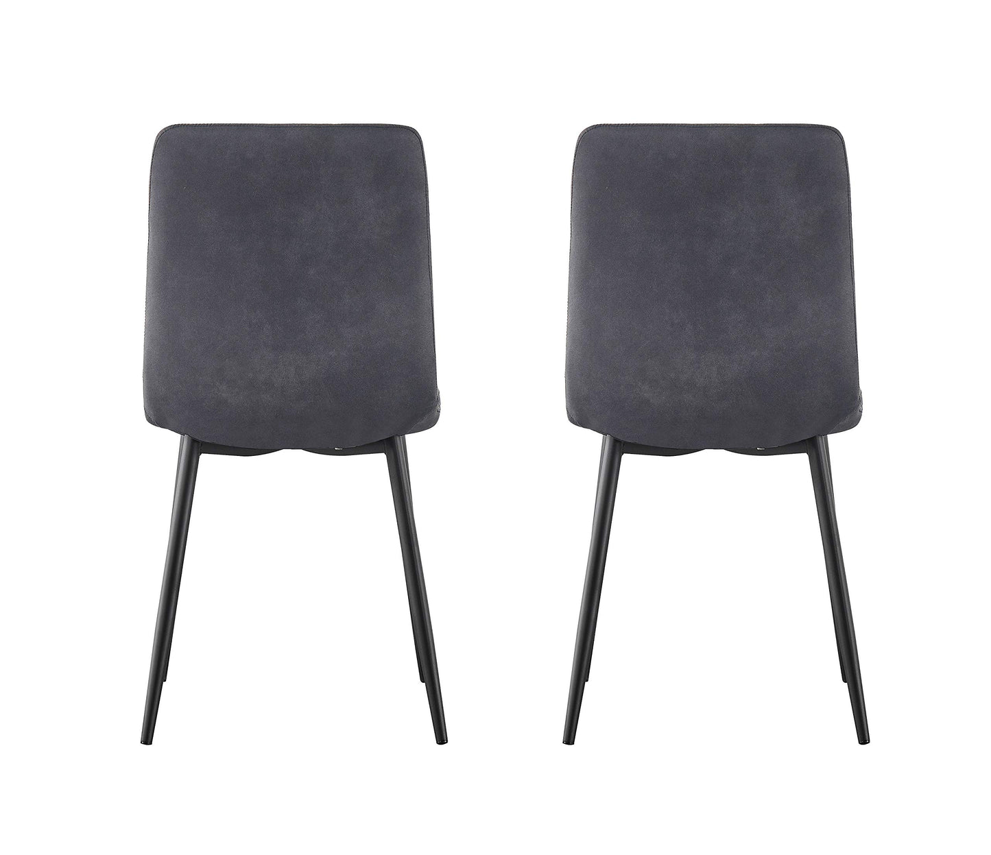 Set of 2 Faux Matte Suede Leather Dining Chairs With metal Legs home& restaurants henri