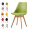 mcc direct Dining Chairs Wooden Legs Soft Cushion Pad Stylish DELUXE Retro Lounge Dining Office EVA