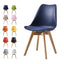 mcc direct Dining Chairs Wooden Legs Soft Cushion Pad Stylish DELUXE Retro Lounge Dining Office EVA