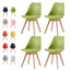 Set of 4 Dining Chairs Wooden Legs Soft Cushion Pad Stylish DELUXE Retro Lounge Dining Office EVA