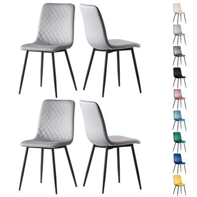 mcc direct Set of 4 Designer Velvet Fabric Dining Chairs Metal Legs Lexi Chairs