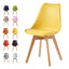 mcc direct Dining Chairs Wooden Legs Soft Cushion Pad Stylish DELUXE Retro Lounge Dining Office EVA