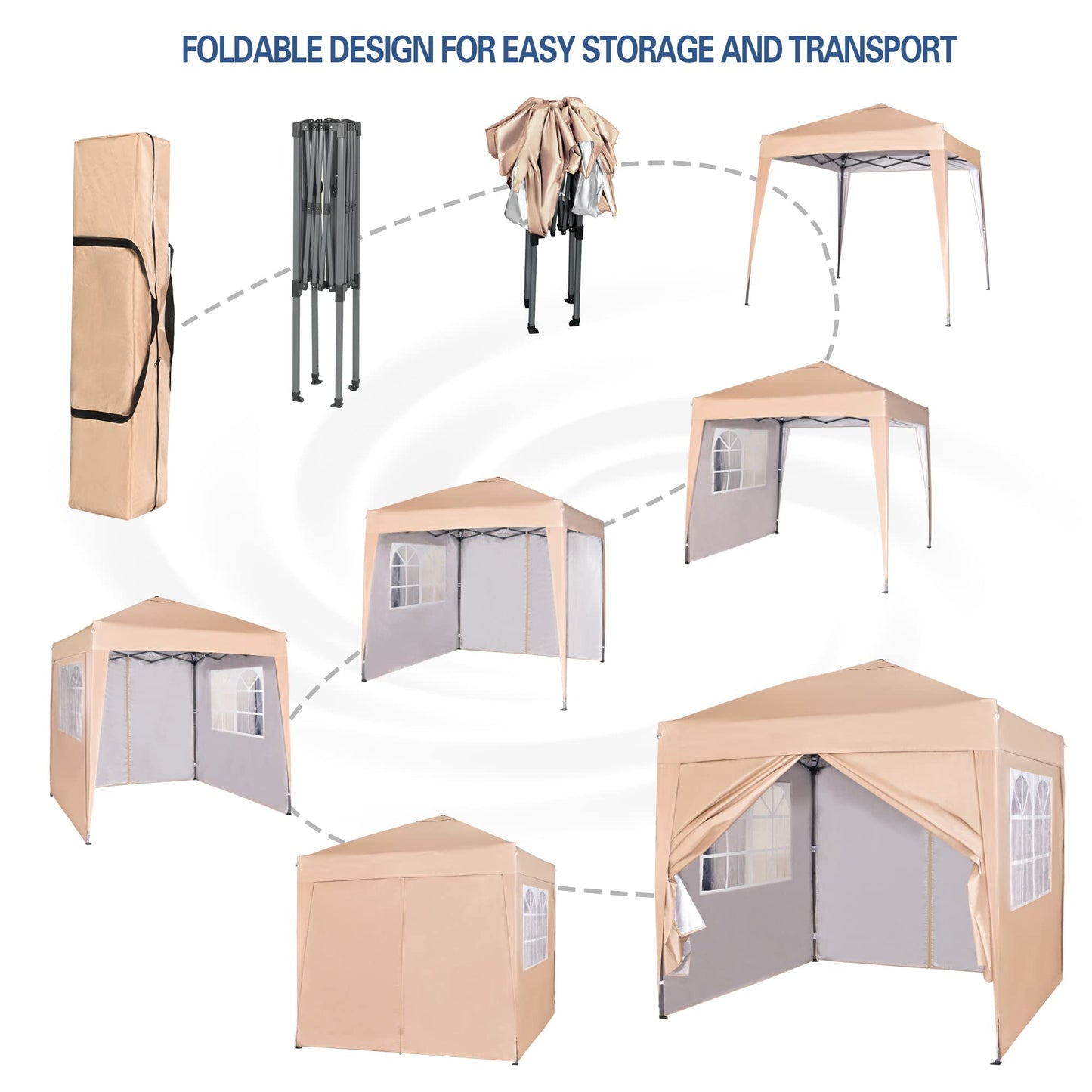 Pop-up Gazebo 2m x 2m Waterproof Outdoor Garden Heavy Duty