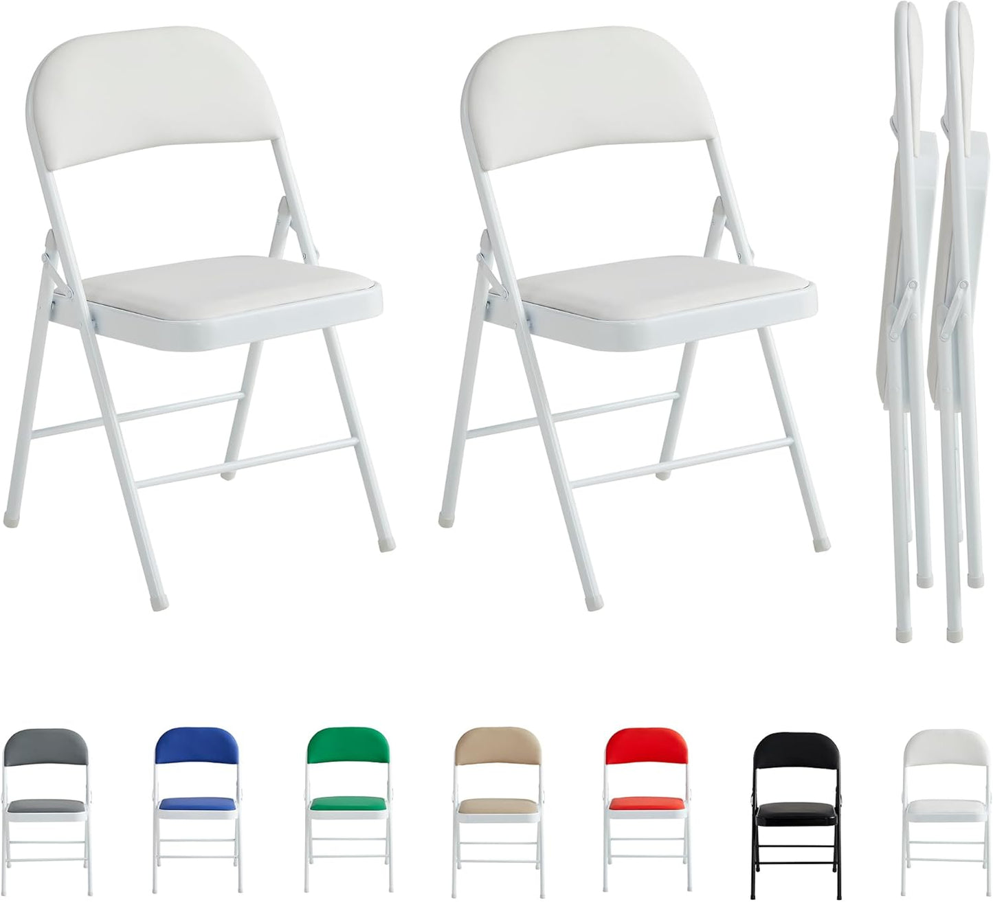 Folding Chairs Black White Blue Red Green Grey Beige