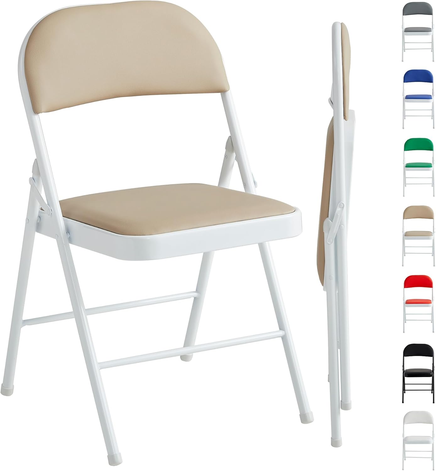 Folding Chairs Black White Blue Red Green Grey Beige