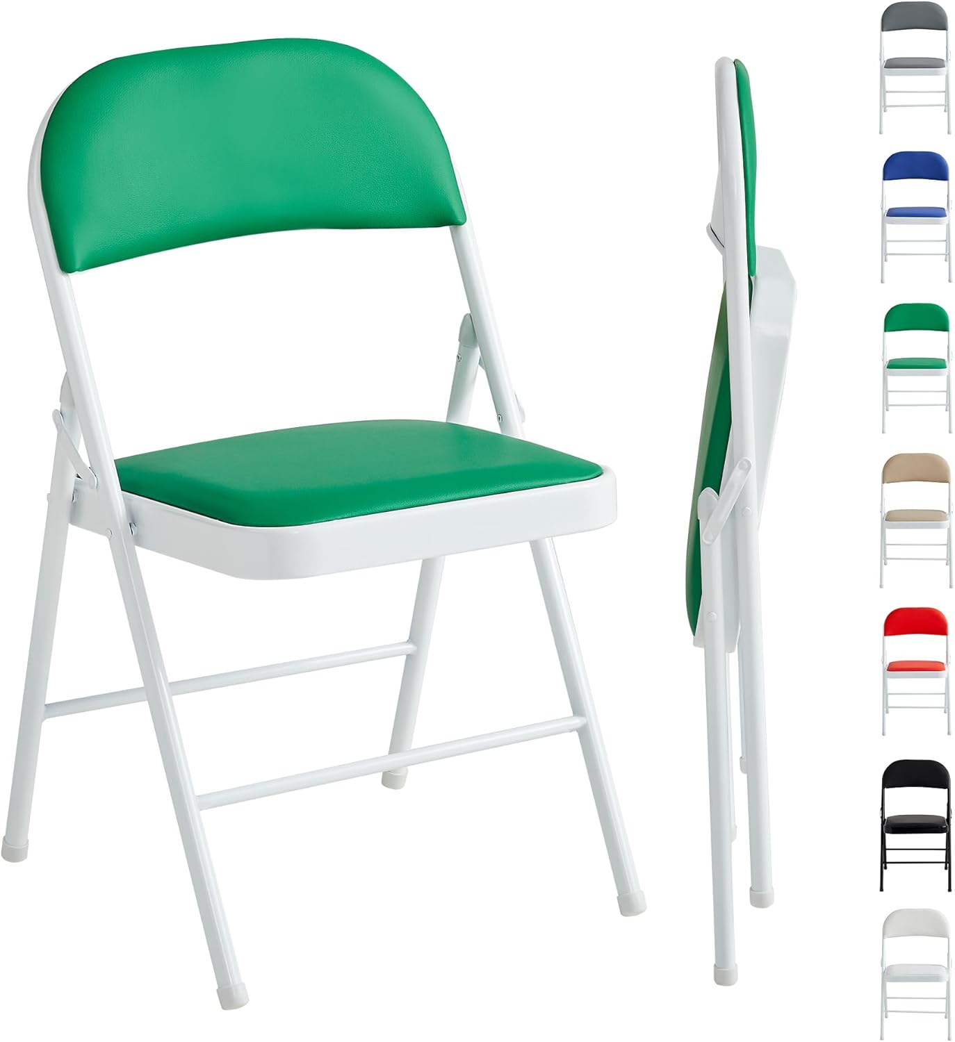 Folding Chairs Black White Blue Red Green Grey Beige