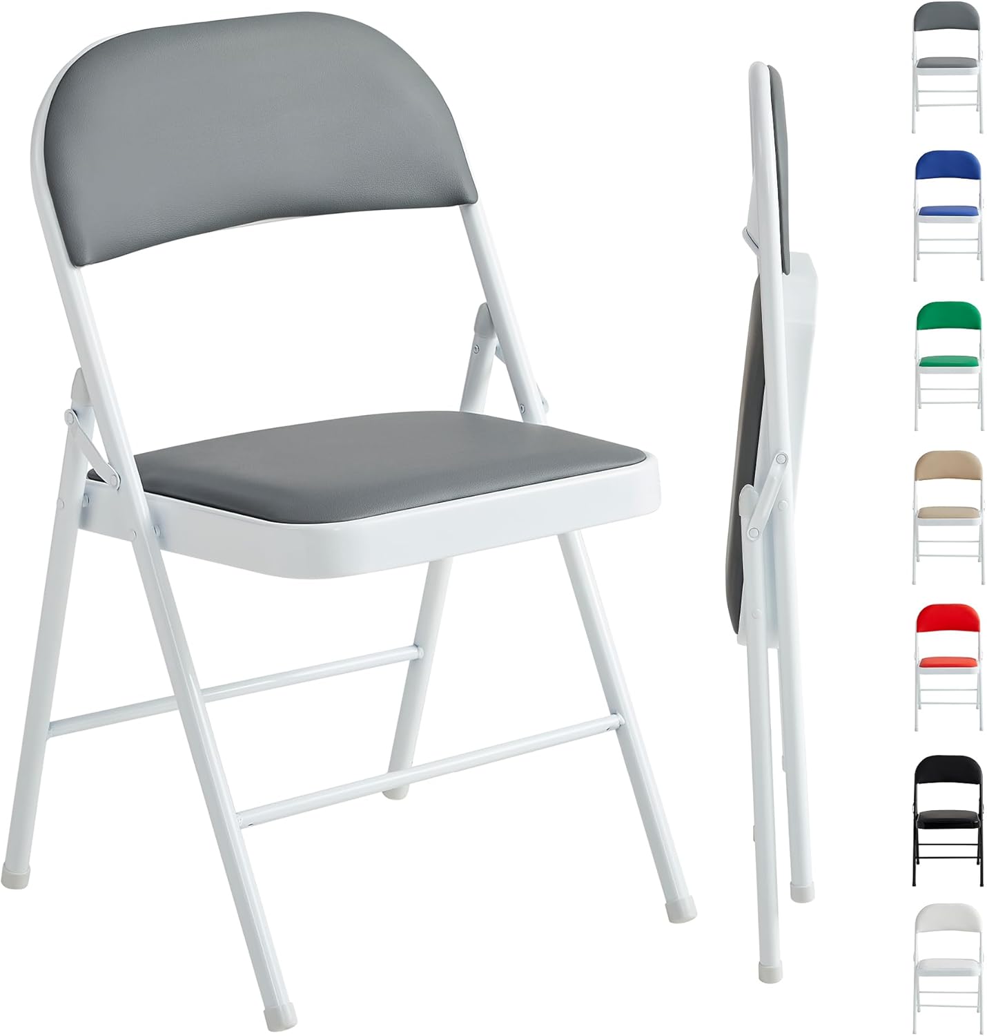 Folding Chairs Black White Blue Red Green Grey Beige