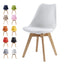 mcc direct Dining Chairs Wooden Legs Soft Cushion Pad Stylish DELUXE Retro Lounge Dining Office EVA
