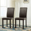 Set of 2 Faux Leather Dining Chairs With Solid Wooden Legs For Home & Commercial Restaurants