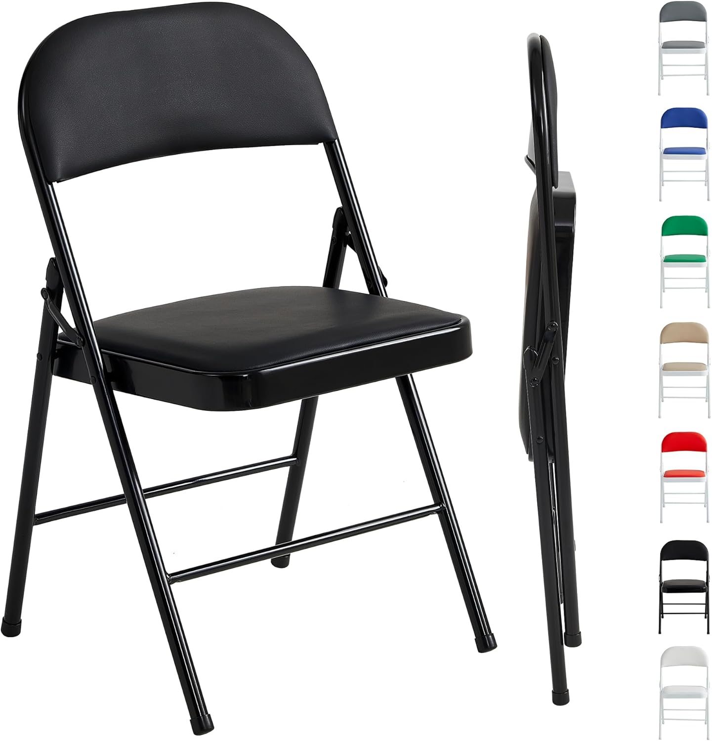 Folding Chairs Black White Blue Red Green Grey Beige