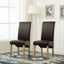 Set of 4 Faux Leather Dining Chairs Roll Top Scroll High Back for Home & Commercial