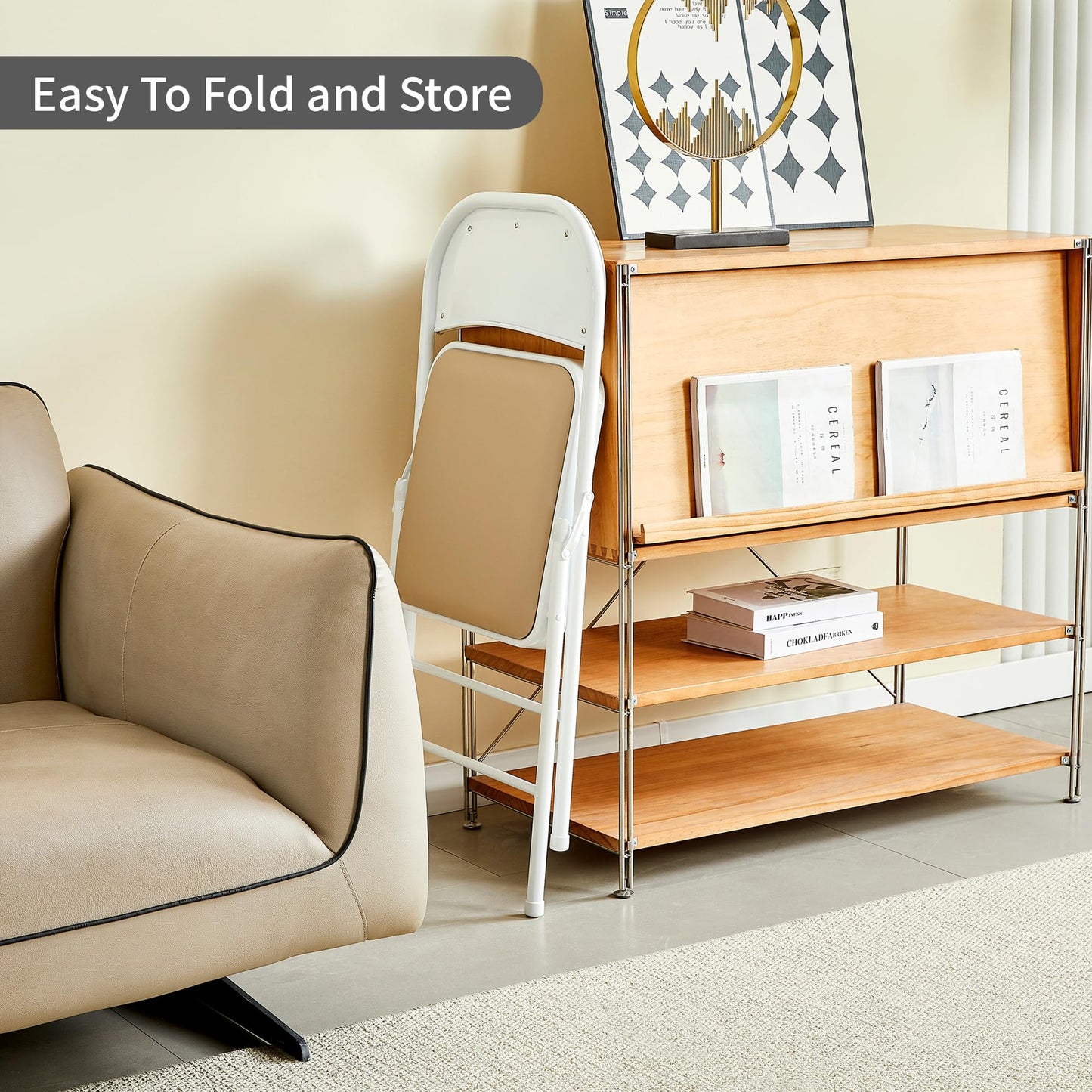 Folding Chairs Black White Blue Red Green Grey Beige