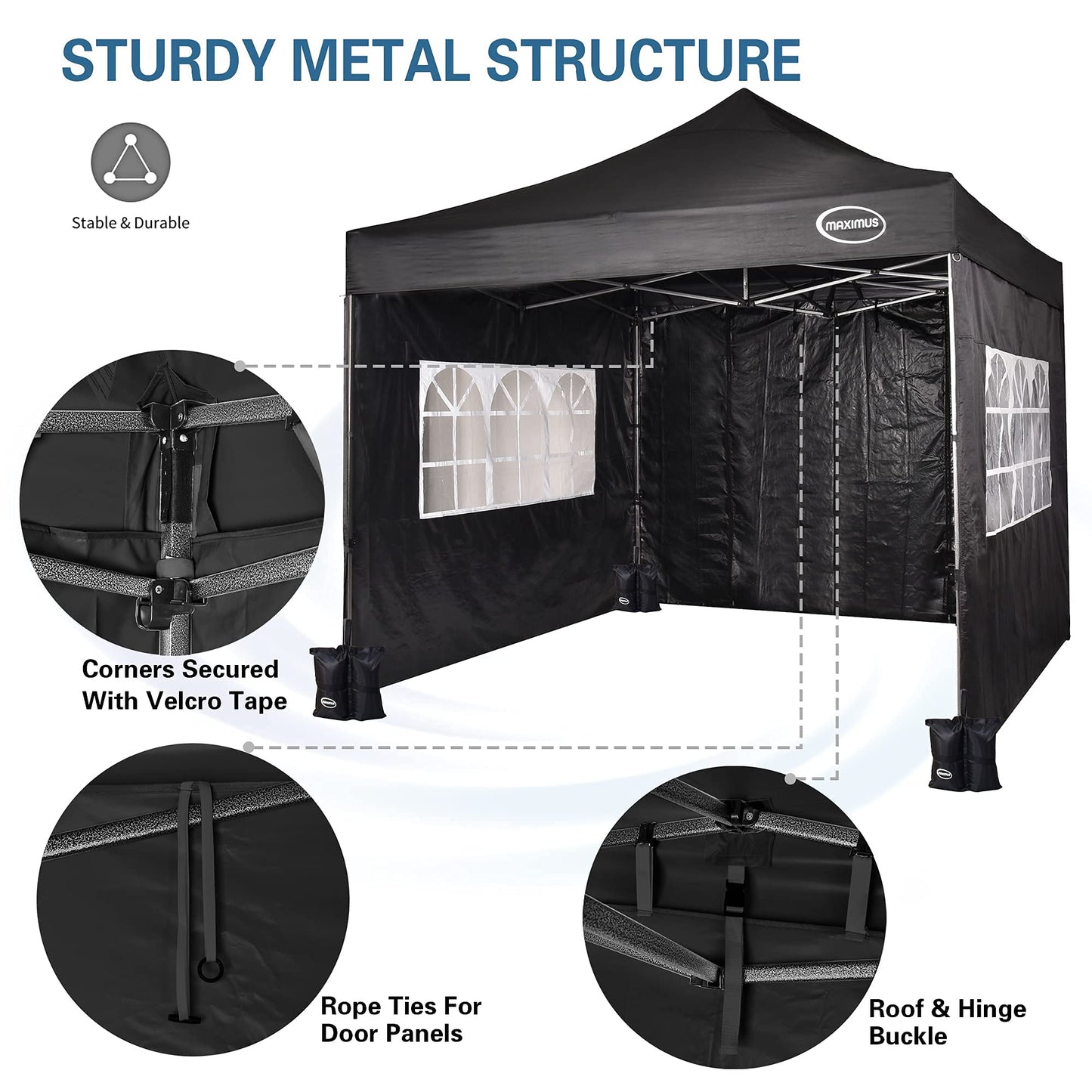 MAXIMUS HEAVY DUTY POP UP GAZEBO 3m x 3m COMMERCIAL MARKET STALL