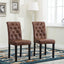 mcc direct Set of 2 Lined Fabric Dining Chairs With Solid Wooden Legs