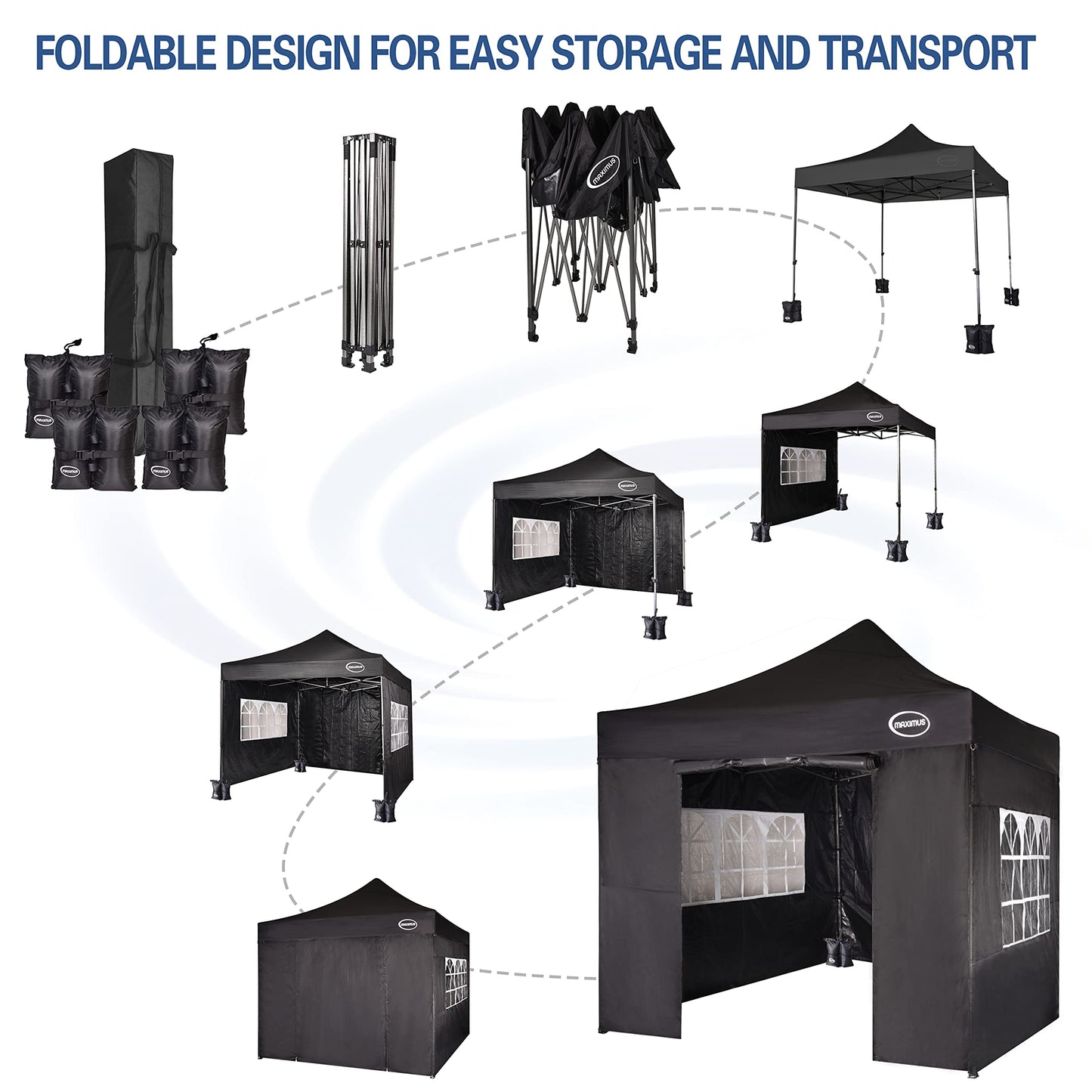 MAXIMUS HEAVY DUTY POP UP GAZEBO 3m x 3m COMMERCIAL MARKET STALL