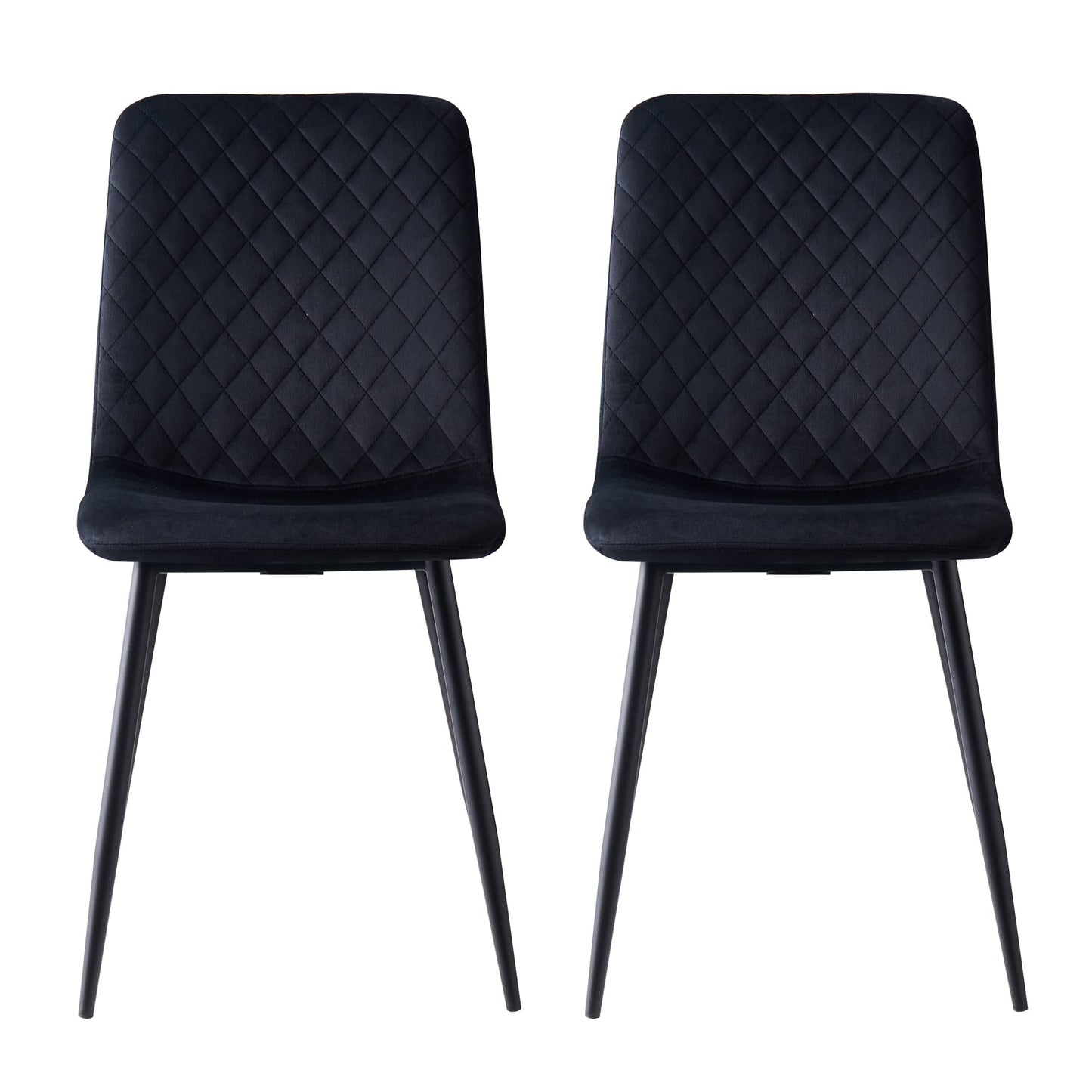 Set of 2 Designer Velvet Fabric Dining Chairs Metal Legs Lexi Chairs