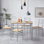 Dining Table and Chairs Set Metal Wood Effect Table Dining Set 4 Chairs Silvia