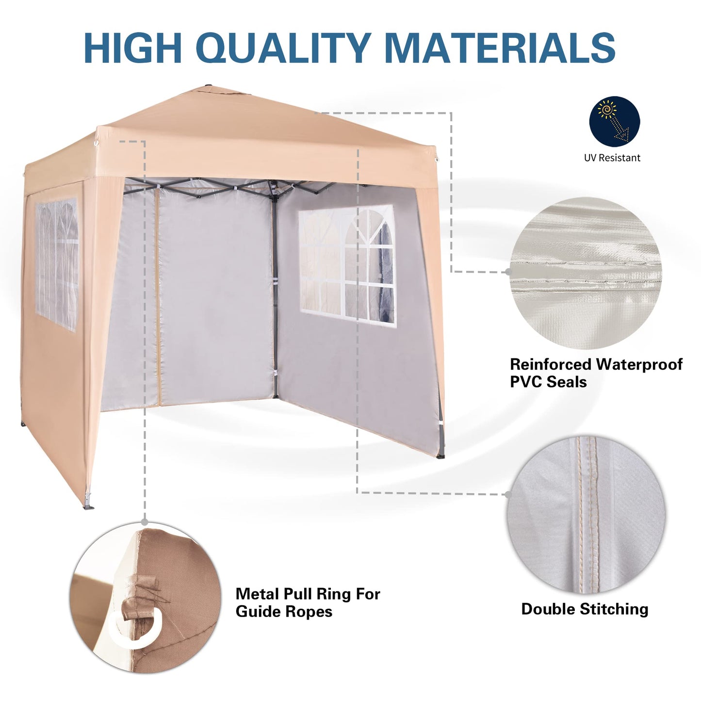 Pop-up Gazebo 2m x 2m Waterproof Outdoor Garden Heavy Duty