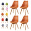 Set of 4 Dining Chairs Wooden Legs Soft Cushion Pad Stylish DELUXE Retro Lounge Dining Office EVA