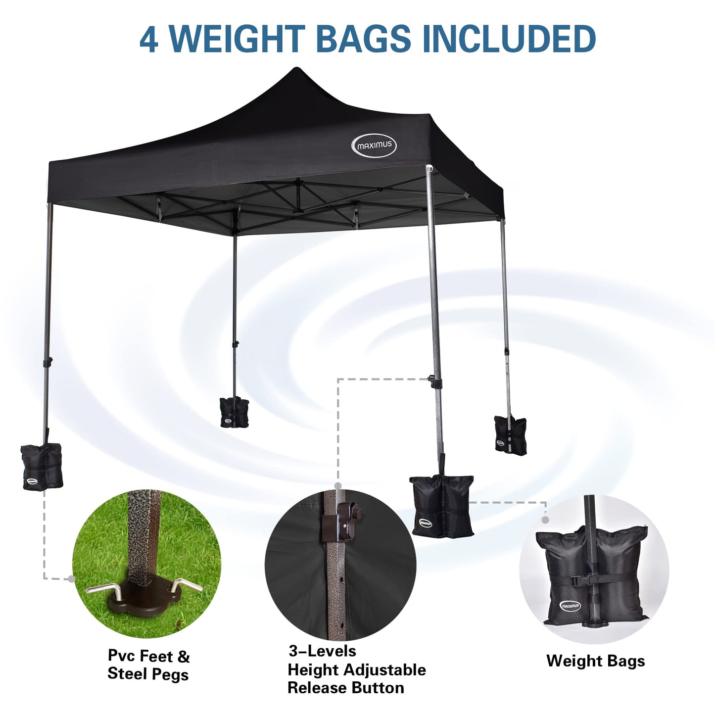 MAXIMUS HEAVY DUTY POP UP GAZEBO 3m x 3m COMMERCIAL MARKET STALL