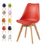 mcc direct Dining Chairs Wooden Legs Soft Cushion Pad Stylish DELUXE Retro Lounge Dining Office EVA