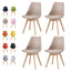Set of 4 Dining Chairs Wooden Legs Soft Cushion Pad Stylish DELUXE Retro Lounge Dining Office EVA