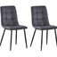 Set of 2 Faux Matte Suede Leather Dining Chairs With metal Legs home& restaurants henri