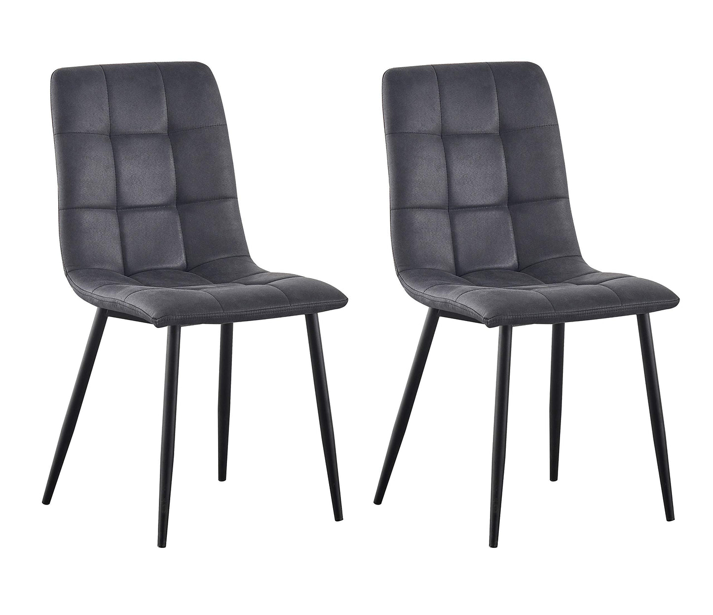 Set of 2 Faux Matte Suede Leather Dining Chairs With metal Legs home& restaurants henri