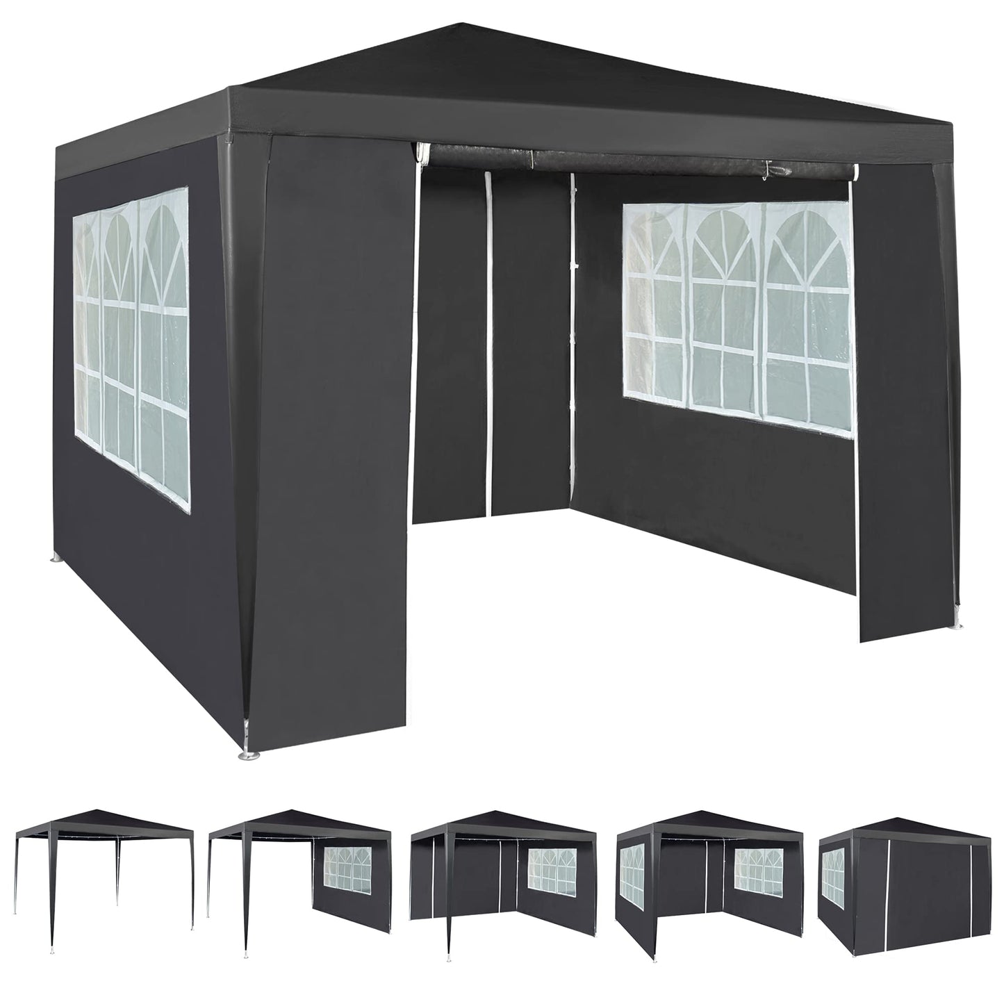 Event Gazebo with 4 Side Panels Outdoor Waterproof Party Tent Marquee
