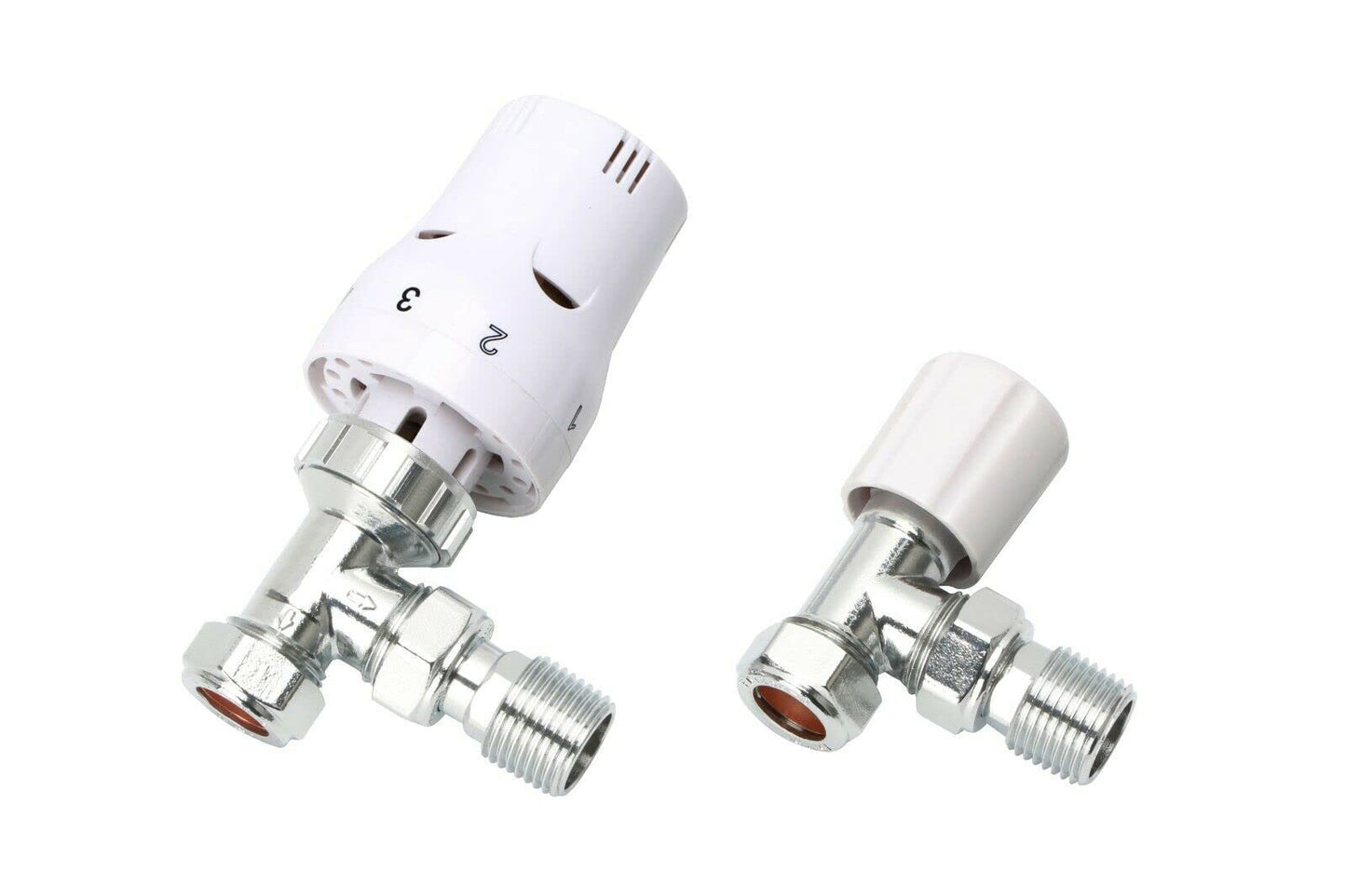 Radiator Valves Thermostatic Radiator Valves Angled or Straight Lockshield UK Valve 1/2" x 15mm