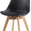 Set of 2 Dining Chairs Wooden Legs Soft Cushion Pad Stylish DELUXE Retro Lounge Dining Office EVA